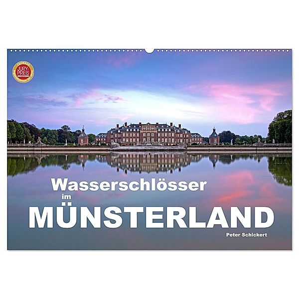 Wasserschlösser im Münsterland (Wandkalender 2024 DIN A2 quer), CALVENDO Monatskalender, Peter Schickert