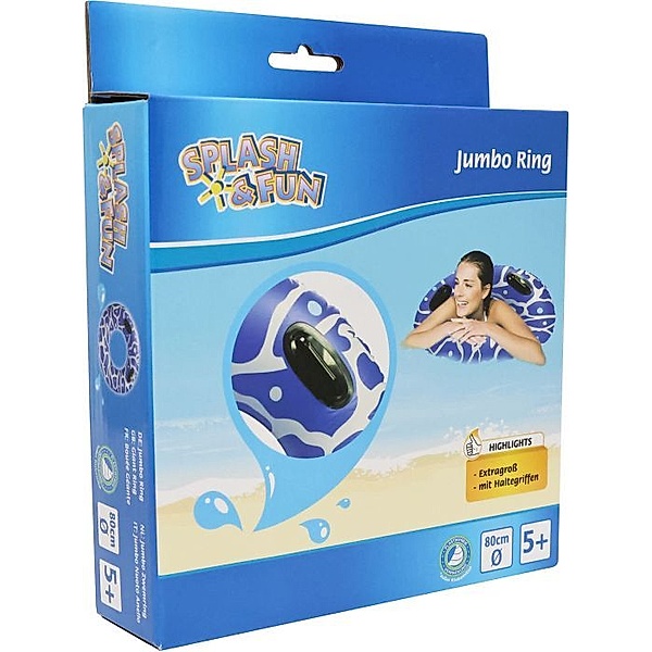 Splash & Fun Wasserspielzeug JUMBO RING (Ø80cm) mit Griffen in blau