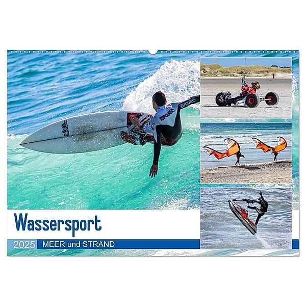 Wassersport - Meer und Strand (Wandkalender 2025 DIN A2 quer), CALVENDO Monatskalender, Calvendo, Manuela Falke