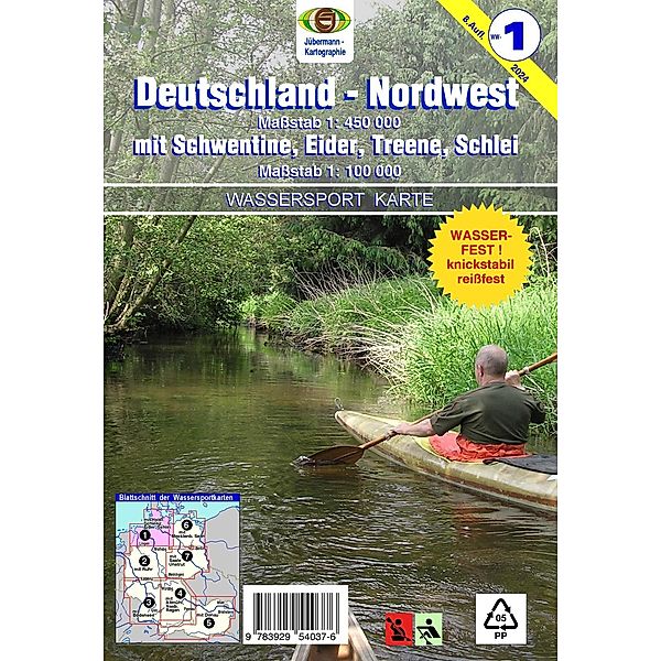 Wassersport-Wanderkarte / Deutschland Nordwest für Kanu- und Rudersport, Erhard Jübermann