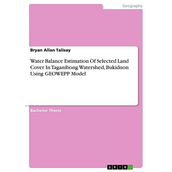 Water Balance Estimation Of Selected Land Cover In Taganibong Watershed, Bukidnon Using GEOWEPP Model, Bryan Allan Talisay