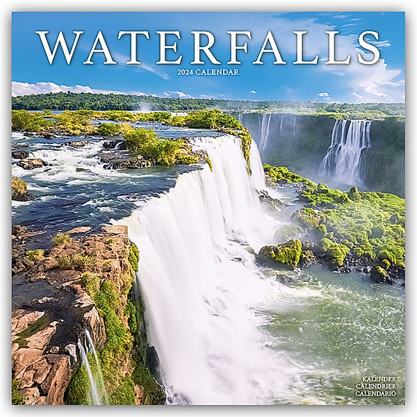 Waterfalls - Wasserfälle 2024 - 16-Monatskalender, Avonside Publishing Ltd