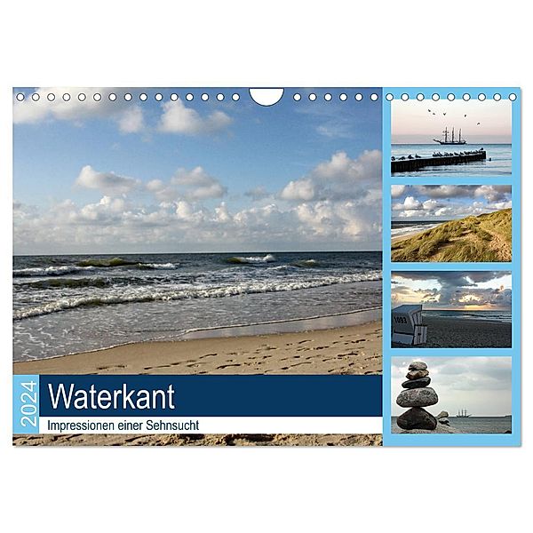 Waterkant - Impressionen einer Sehnsucht (Wandkalender 2024 DIN A4 quer), CALVENDO Monatskalender, Silvia Hahnefeld