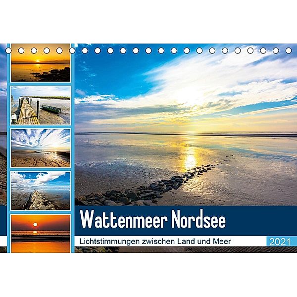 Wattenmeer Nordsee - Lichtstimmungen zwischen Land und Meer (Tischkalender 2021 DIN A5 quer), Andrea Dreegmeyer