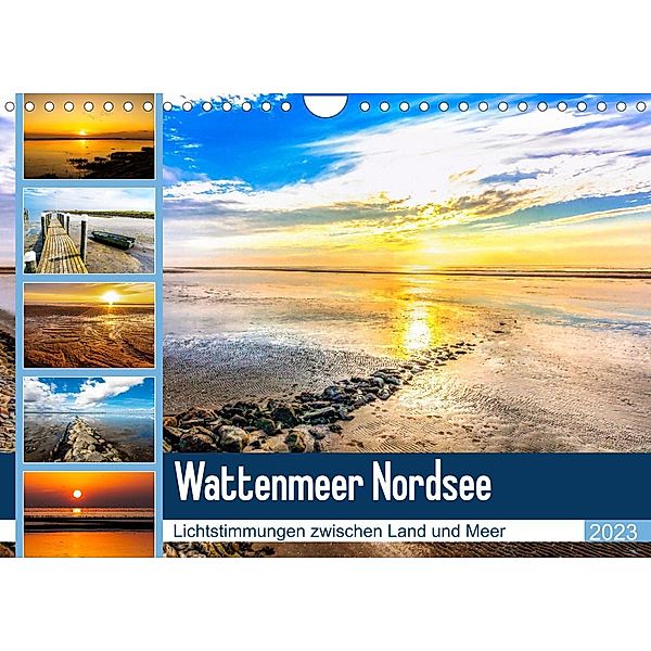 Wattenmeer Nordsee - Lichtstimmungen zwischen Land und Meer (Wandkalender 2023 DIN A4 quer), Andrea Dreegmeyer