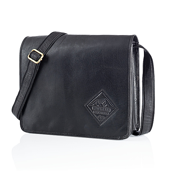 Watzmann Messengerbag Leder (Farbe: schwarz)