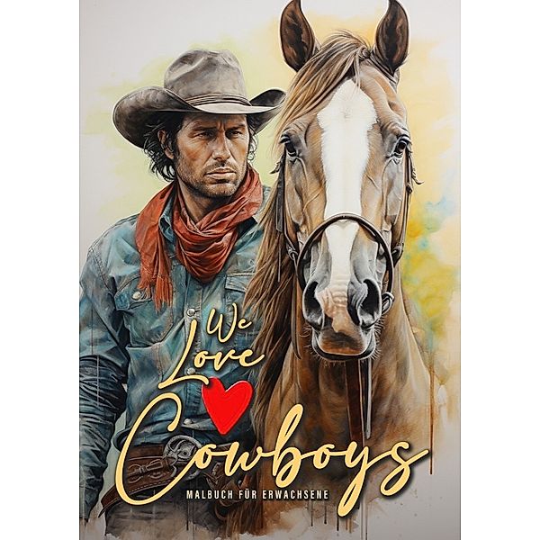 We love Cowboys Malbuch für Erwachsene, Monsoon Publishing, Musterstück Grafik