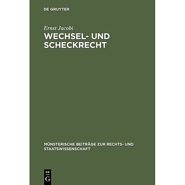 Wechsel- und Scheckrecht, Ernst Jacobi