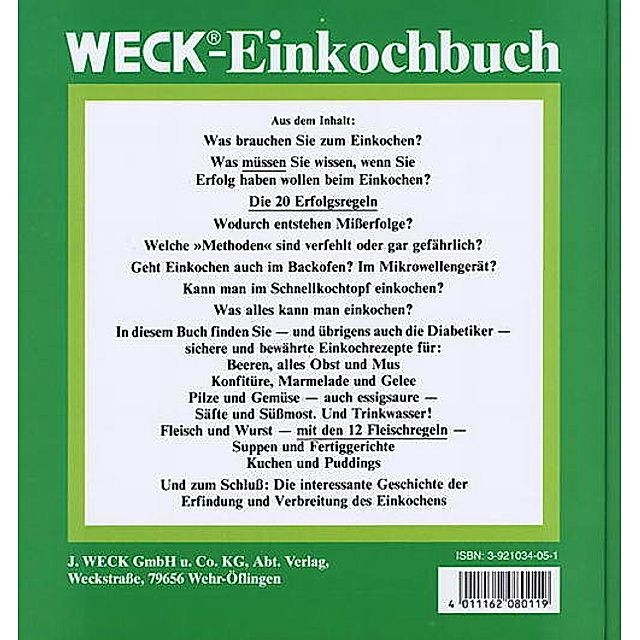 WECK-Einkochbuch Buch versandkostenfrei bei Weltbild.de bestellen