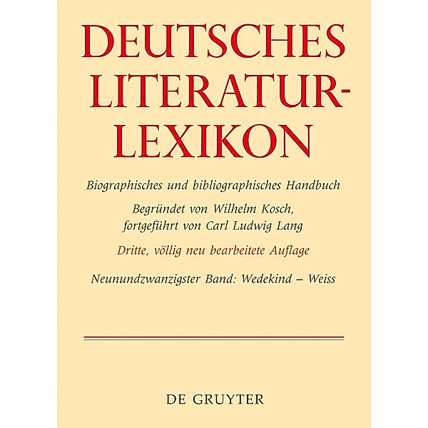Wedekind - Weiss / Deutsches Literatur-Lexikon, Wilhelm Kosch