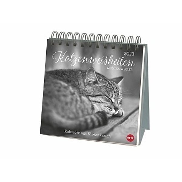 Wegler Katzen Weisheiten Premium-Postkartenkalender 2023. 53 Postkarten mit zauberhaften Katzenfotos und Zitaten in eine, Monika Wegler
