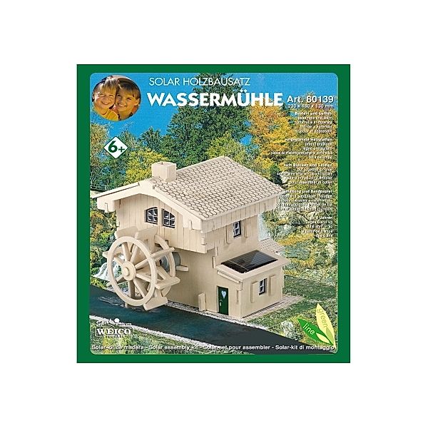 Weico Holzbausatz Solarantrieb Wassermühle Flusskraft