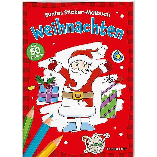 Weihnachten. Buntes Sticker-Malbuch