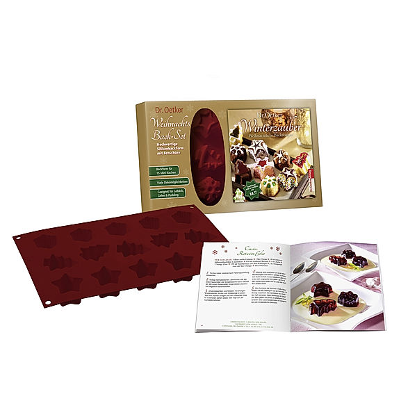 Weihnachts Back-Set, Silikon-Backform m. Booklet, Dr. Oetker