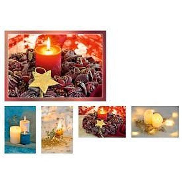 Weihnachts-Grußkartenkassette Kerzen