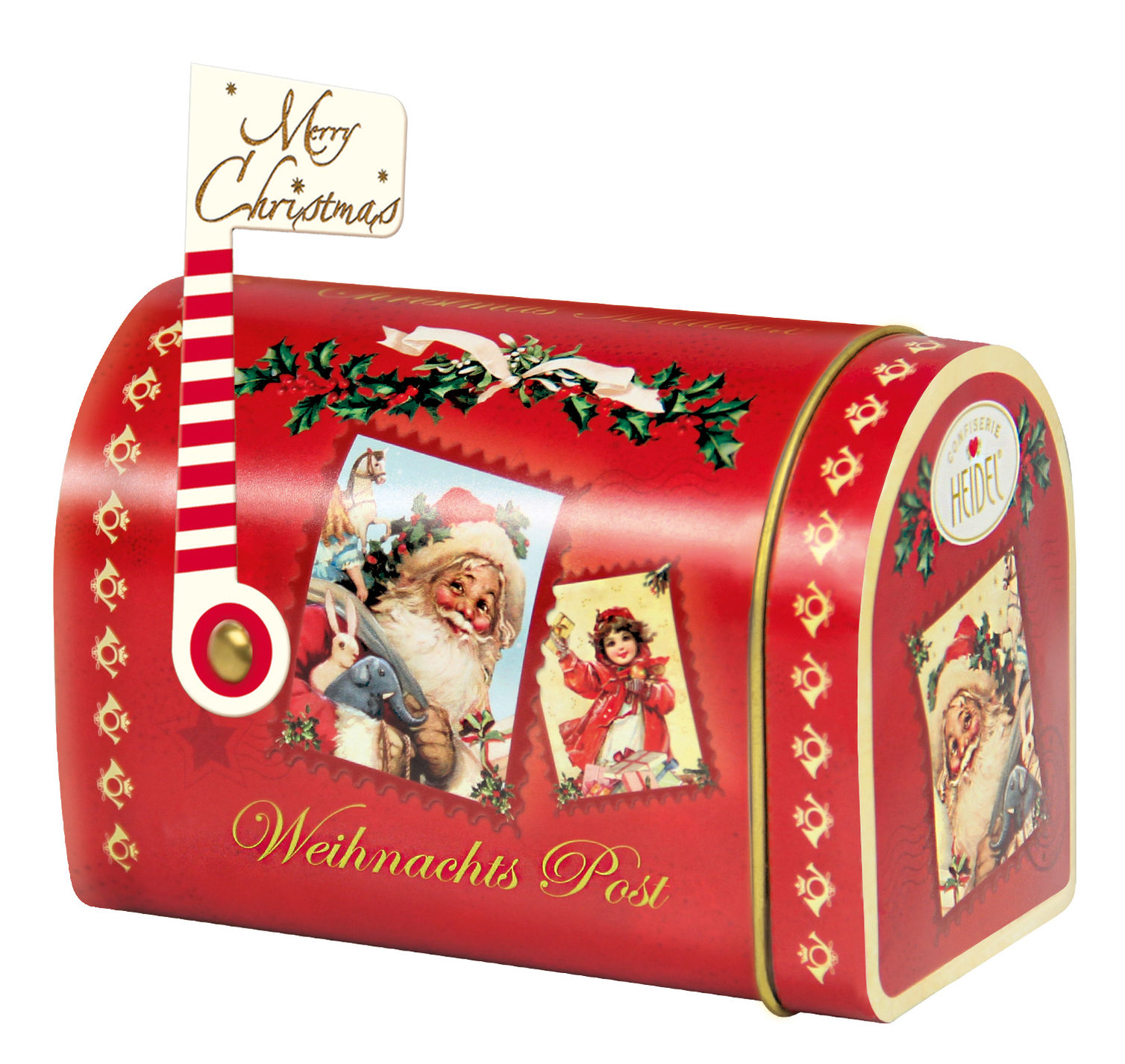Weihnachts- Post-Box aus Metall mit Edel-Schokolade & Pralinen | Weltbild.de