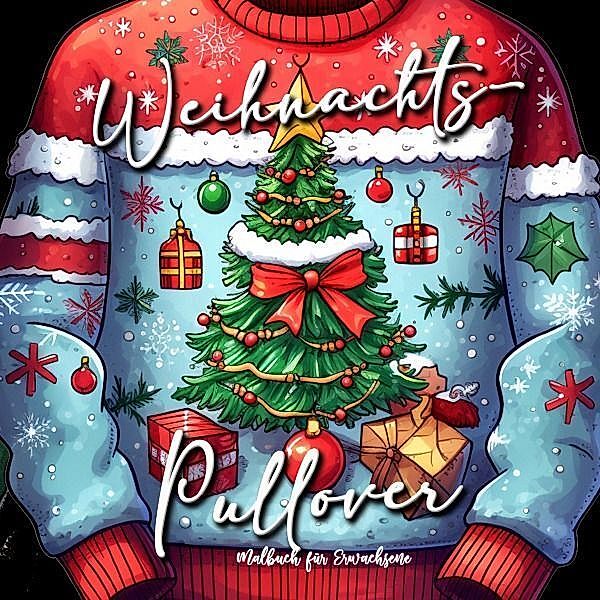 Weihnachts-Pullover Malbuch für Erwachsene, Monsoon Publishing, Musterstück Grafik