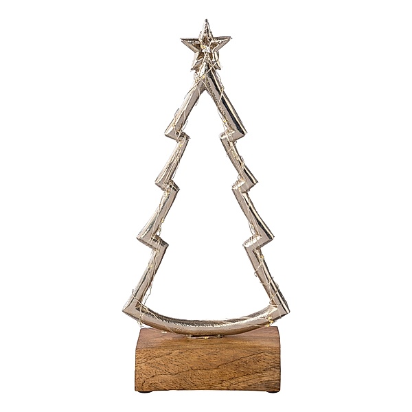 Weihnachtsbaum LUMEN aus Aluminium mit LED, silber (Grösse: klein)