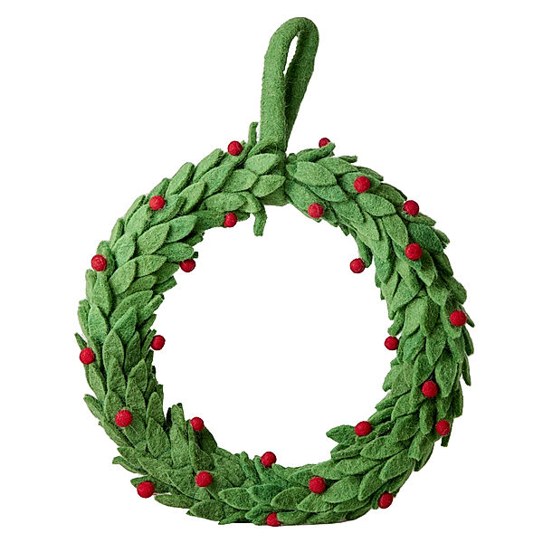 rice Weihnachtsdeko CHRISTMAS WREATH ORNAMENT in green