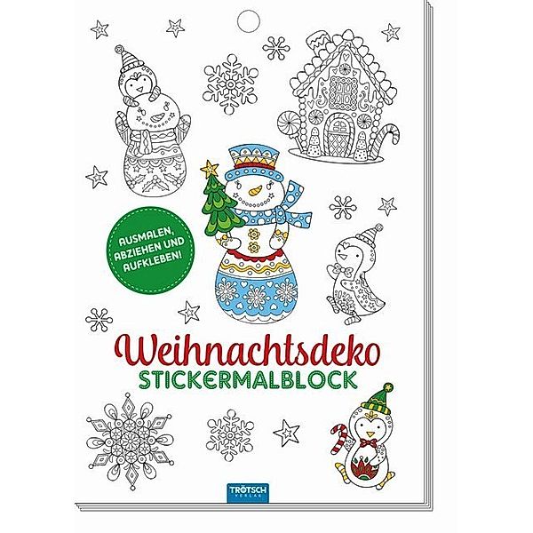 Weihnachtsdeko Stickermalblock