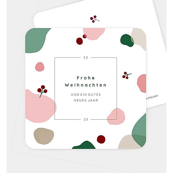 Weihnachtskarte Arty Berry, Postkarte quadratisch (145 x 145mm)