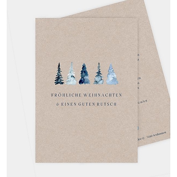 Weihnachtskarte Baumreigen - Crafty, Postkarte hoch (120 x 170mm)
