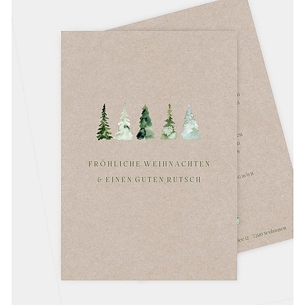 Weihnachtskarte Baumreigen - Crafty, Postkarte hoch (120 x 170mm)