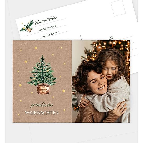 Weihnachtskarte Care for Nature, Postkarte quer (170 x 120mm)