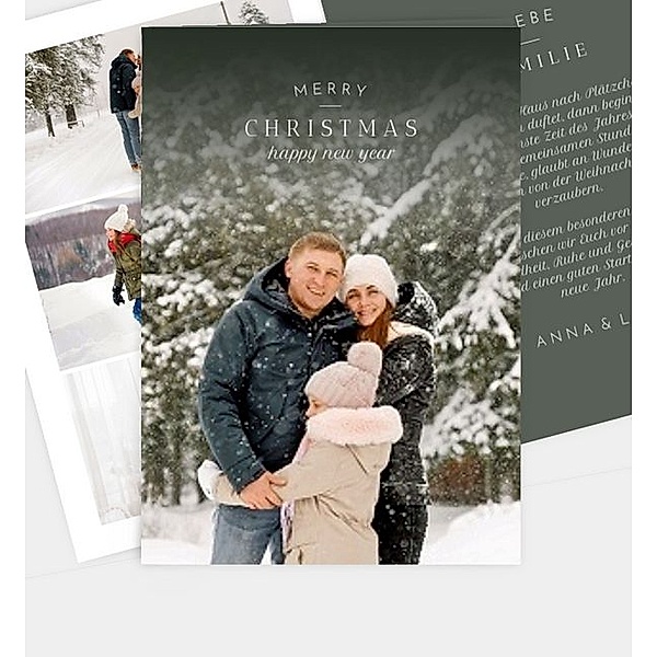 Weihnachtskarte Christmas Holidays, Klappkarte hoch (120 x 170mm)