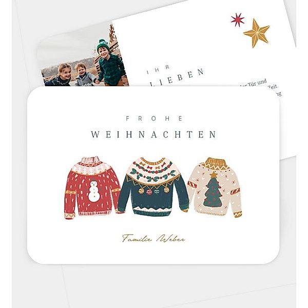 Weihnachtskarte Christmas Sweater, Postkarte quer (170 x 120mm)