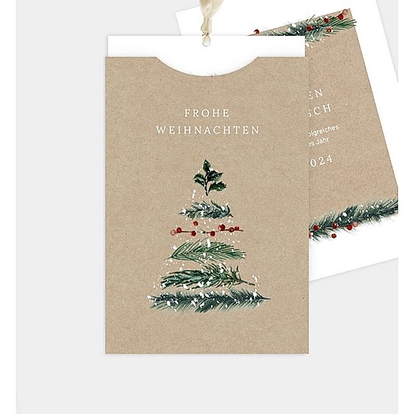 Weihnachtskarte Colorful Branches, Einsteckkarte hoch  (115 x 168mm)