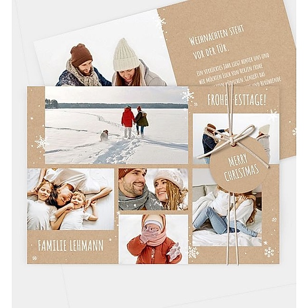 Weihnachtskarte Cozy Collage, Postkarte quer (170 x 120mm)