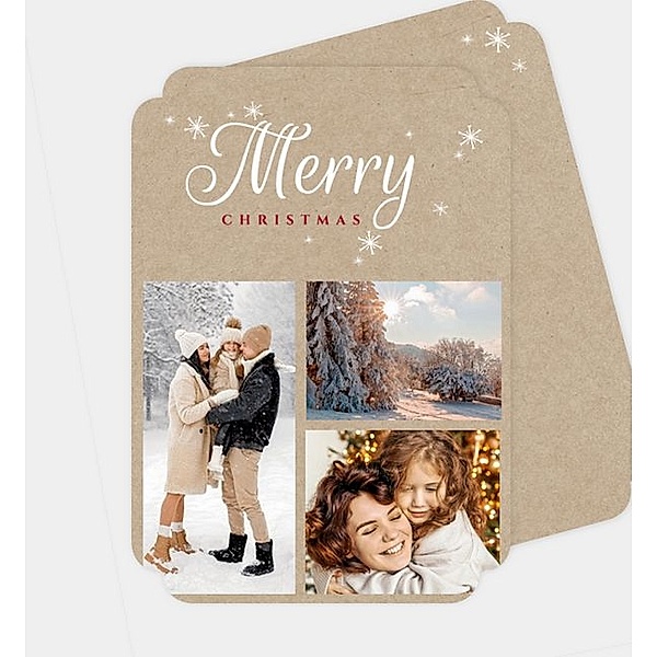 Weihnachtskarte Crafty and Snowflakes, Postkarte hoch (120 x 170mm)