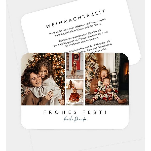 Weihnachtskarte Eleganter Gruß, Postkarte quer (148 x 105mm)