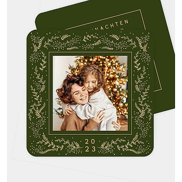 Weihnachtskarte Festliches Ornament, Postkarte quadratisch (145 x 145mm)