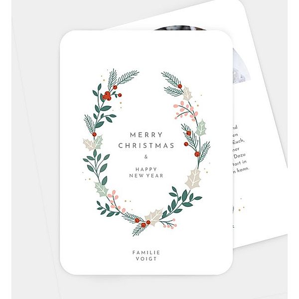 Weihnachtskarte Frozen Wreath, Postkarte hoch (120 x 170mm)