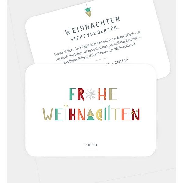 Weihnachtskarte Funny Letters, Postkarte quer (148 x 105mm)