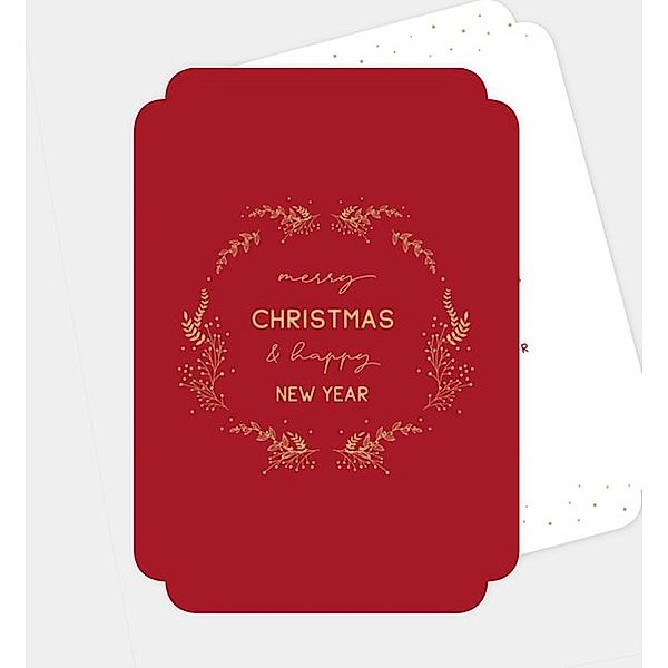 Weihnachtskarte Golden Red, Postkarte hoch (120 x 170mm)