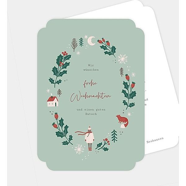 Weihnachtskarte Herzenswunsch, Postkarte hoch (120 x 170mm)