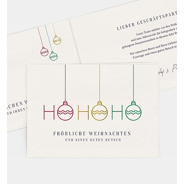 Weihnachtskarte Hohoho, Klappkarte quer (148 x 105mm)