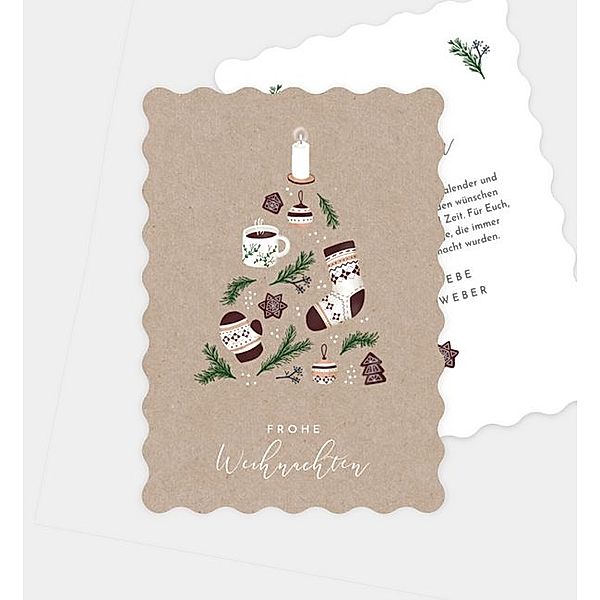 Weihnachtskarte Hygge Tree · Crafty, Postkarte hoch (105 x 148mm)