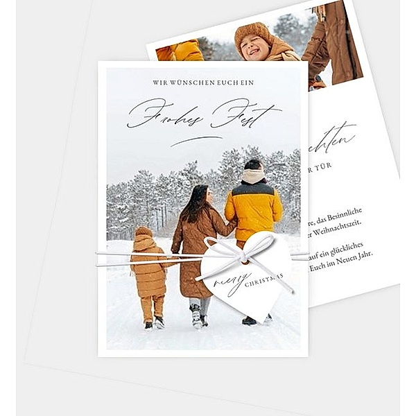 Weihnachtskarte Just from Us, Postkarte hoch (105 x 148mm)