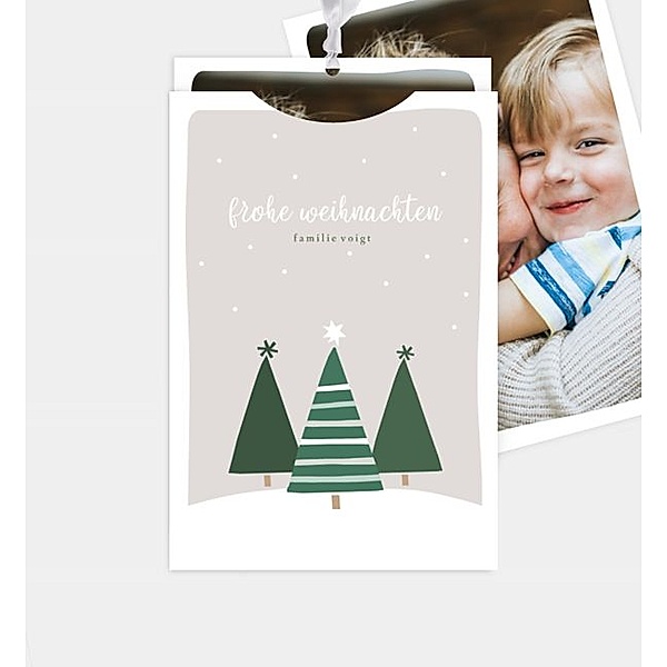 Weihnachtskarte Little Forest, Einsteckkarte hoch  (115 x 168mm)