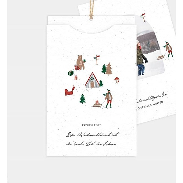 Weihnachtskarte Märchenwald, Einsteckkarte hoch  (115 x 168mm)