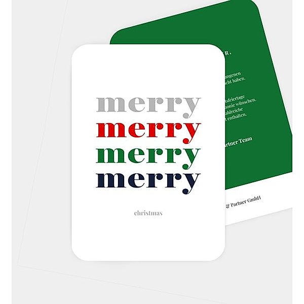Weihnachtskarte MerryMerry, Postkarte hoch (105 x 148mm)