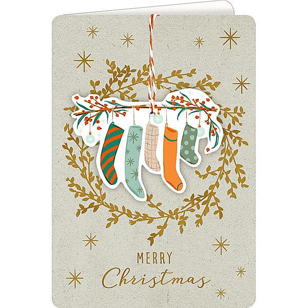 Weihnachtskarte mit Kuvert - Fröhliche Weihnachten (Kugel)