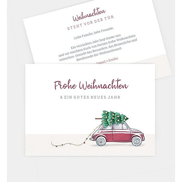 Weihnachtskarte On The Road, Postkarte quer (148 x 105mm)