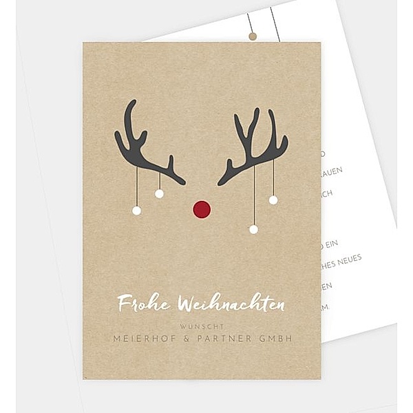 Weihnachtskarte Rudolf • Crafty, Postkarte hoch (120 x 170mm)