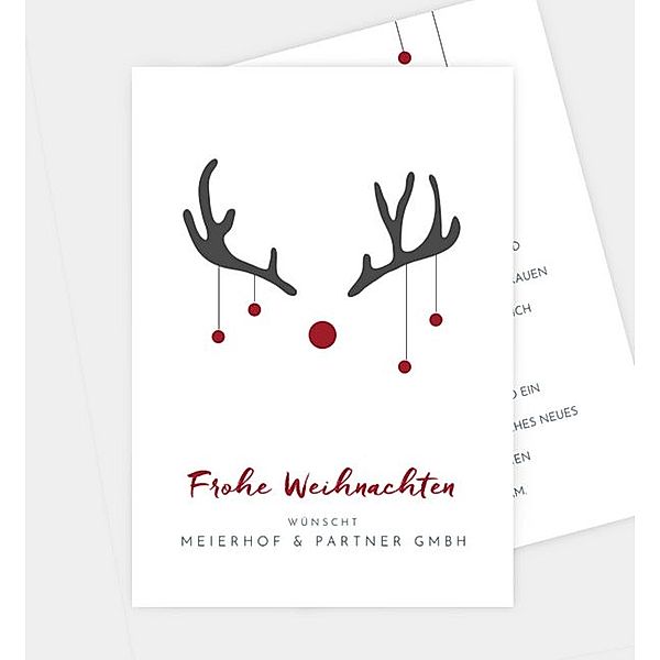 Weihnachtskarte Rudolf, Postkarte hoch (120 x 170mm)