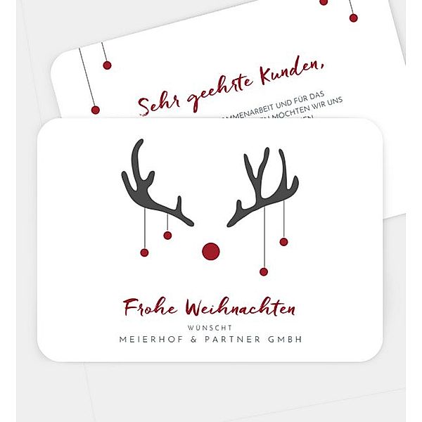 Weihnachtskarte Rudolf, Postkarte quer (170 x 120mm)